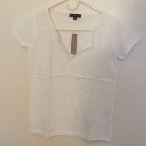 J crew split neck cap sleeve t